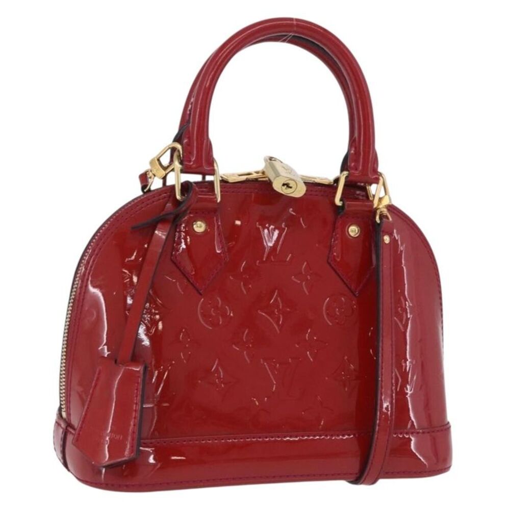 Louis Vuitton Alma Monogram Vernis Red Patent_Leather Handbag